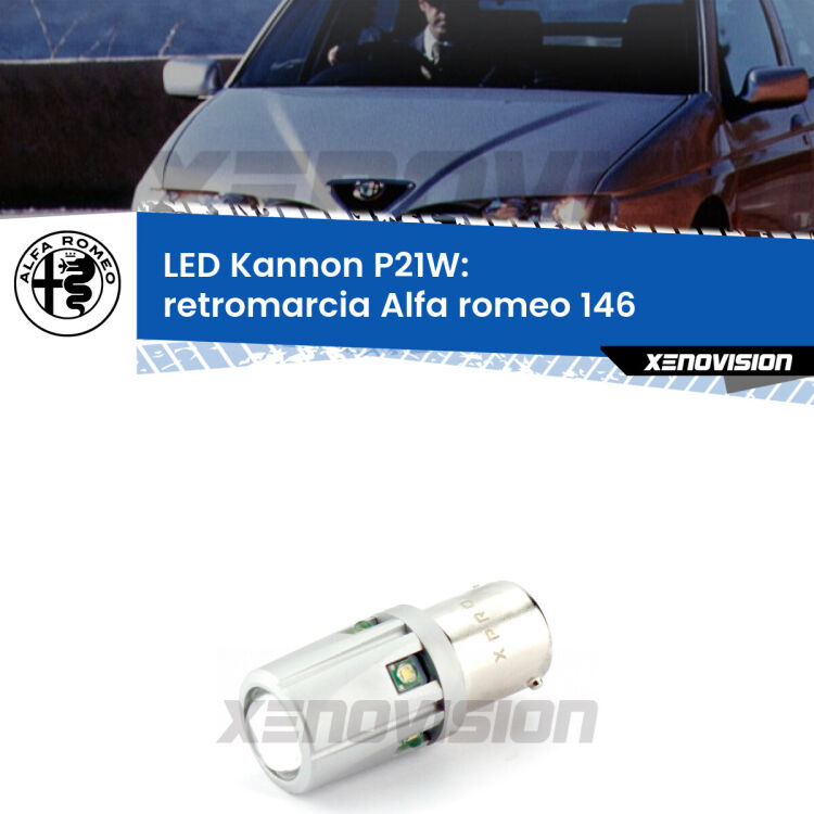 0 Retromarcia LED Alfa romeo 146 1994 - 2001: P21W Kannon <strong>LED per Retromarcia Alfa romeo 146 1994 - 2001.</strong>Lampadina P21W con una poderosa illuminazione frontale rafforzata da 5 potenti chip laterali.