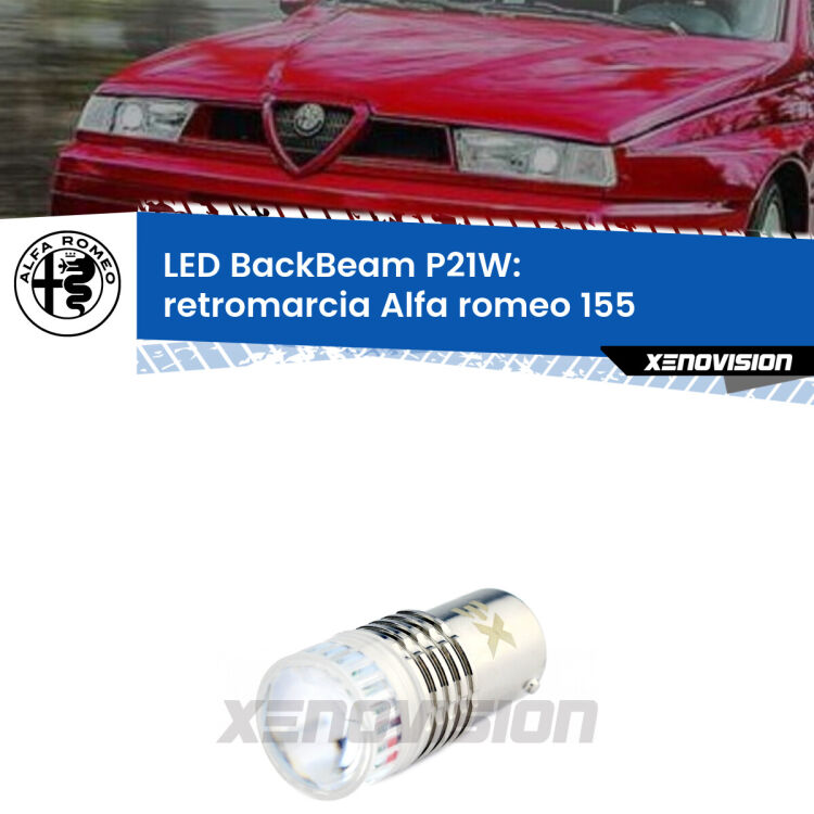 0 Retromarcia LED Alfa romeo 155  1992 - 1997: P21W BackBeam <strong>Retromarcia LED per Alfa romeo 155</strong>  1992 - 1997. Lampada <strong>P21W</strong> canbus. Illumina a giorno con questo straordinario cannone LED a luminosità estrema.