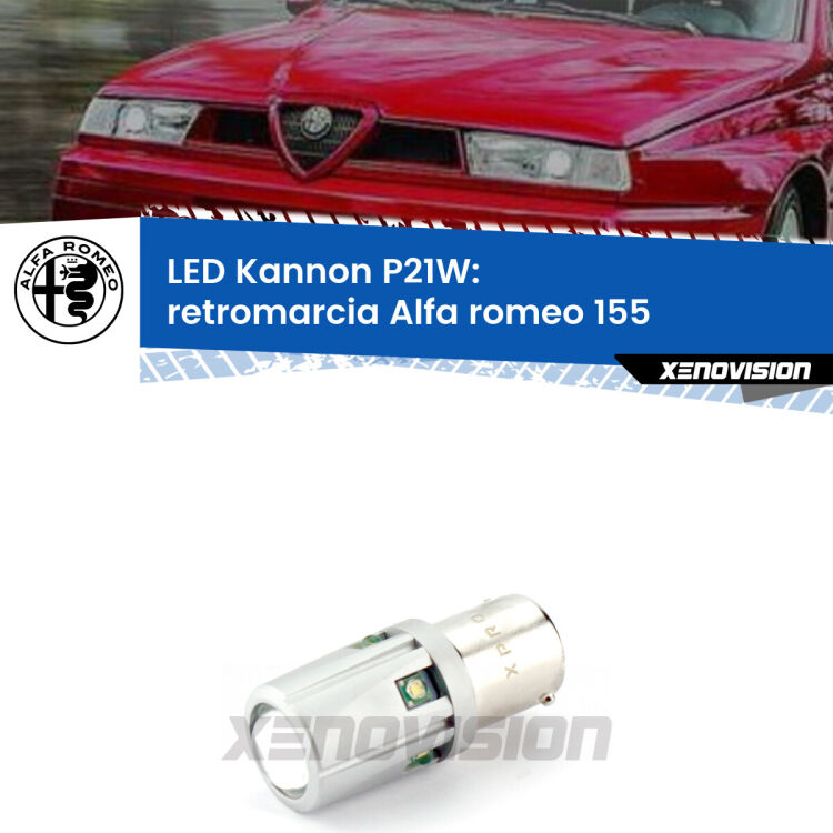 0 Retromarcia LED Alfa romeo 155  1992 - 1997: P21W Kannon <strong>LED per Retromarcia Alfa romeo 155  1992 - 1997.</strong>Lampadina P21W con una poderosa illuminazione frontale rafforzata da 5 potenti chip laterali.