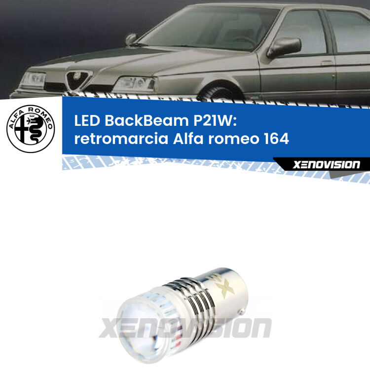0 Retromarcia LED Alfa romeo 164  1987 - 1998: P21W BackBeam <strong>Retromarcia LED per Alfa romeo 164</strong>  1987 - 1998. Lampada <strong>P21W</strong> canbus. Illumina a giorno con questo straordinario cannone LED a luminosità estrema.