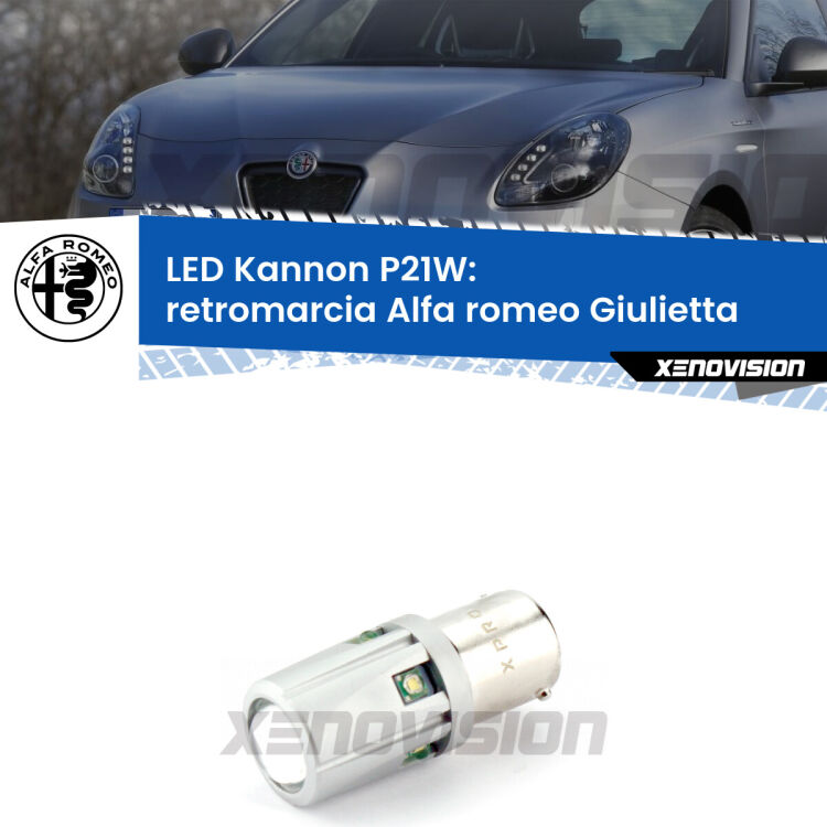 <strong>LED per Retromarcia Alfa romeo Giulietta  2010 in poi.</strong>Lampadina P21W con una poderosa illuminazione frontale rafforzata da 5 potenti chip laterali.