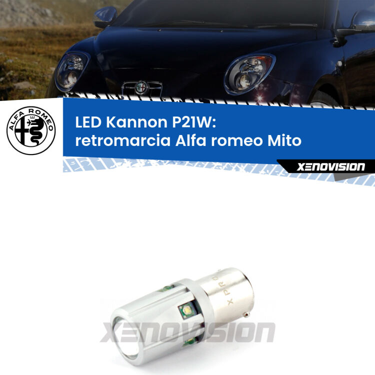 <strong>LED per Retromarcia Alfa romeo Mito  2008 - 2018.</strong>Lampadina P21W con una poderosa illuminazione frontale rafforzata da 5 potenti chip laterali.
