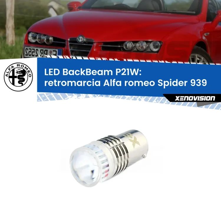 0 Retromarcia LED Alfa romeo Spider 939 2006 - 2010: P21W BackBeam <strong>Retromarcia LED per Alfa romeo Spider</strong> 939 2006 - 2010. Lampada <strong>P21W</strong> canbus. Illumina a giorno con questo straordinario cannone LED a luminosità estrema.