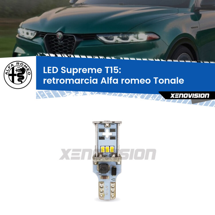 <strong>LED retromarcia per Alfa romeo Tonale</strong>  2022 in poi. 15 Chip CREE 3535, sviluppa un'incredibile potenza. Qualità Massima. Oltre 6W reali di pura potenza.
