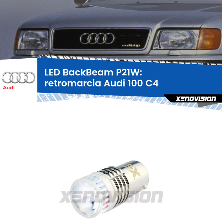 <strong>Retromarcia LED per Audi 100</strong> C4 1990 - 1994. Lampada <strong>P21W</strong> canbus. Illumina a giorno con questo straordinario cannone LED a luminosità estrema.
