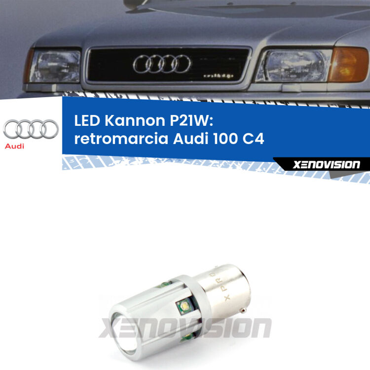 <strong>LED per Retromarcia Audi 100 C4 1990 - 1994.</strong>Lampadina P21W con una poderosa illuminazione frontale rafforzata da 5 potenti chip laterali.