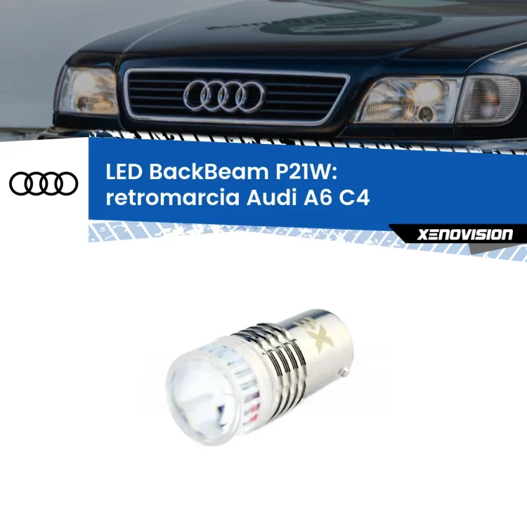 0 Retromarcia LED Audi A6 C4 1994 - 1997: P21W BackBeam <strong>Retromarcia LED per Audi A6</strong> C4 1994 - 1997. Lampada <strong>P21W</strong> canbus. Illumina a giorno con questo straordinario cannone LED a luminosità estrema.