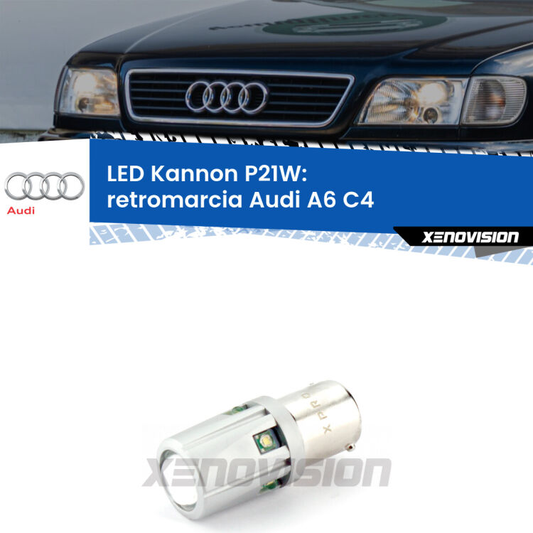 <strong>LED per Retromarcia Audi A6 C4 1994 - 1997.</strong>Lampadina P21W con una poderosa illuminazione frontale rafforzata da 5 potenti chip laterali.