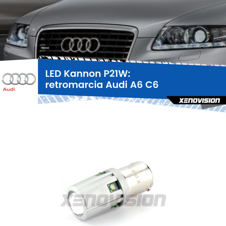 <strong>LED per Retromarcia Audi A6 C6 2004 - 2008.</strong>Lampadina P21W con una poderosa illuminazione frontale rafforzata da 5 potenti chip laterali.