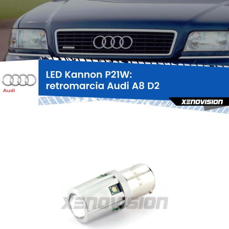<strong>LED per Retromarcia Audi A8 D2 1994 - 2002.</strong>Lampadina P21W con una poderosa illuminazione frontale rafforzata da 5 potenti chip laterali.