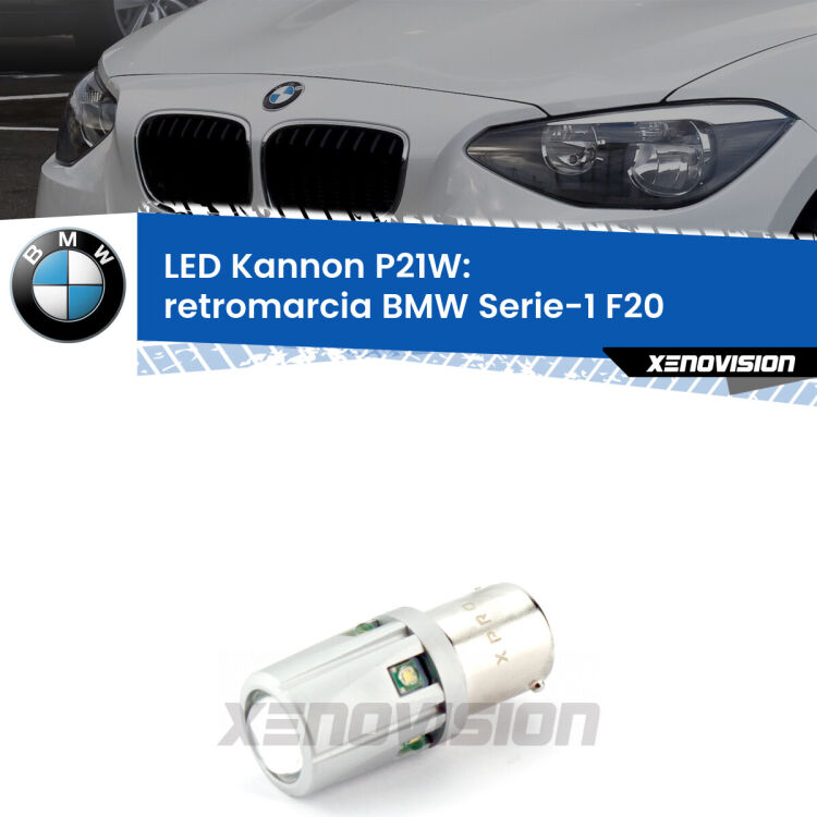 <strong>LED per Retromarcia BMW Serie-1 F20 2010 - 2014.</strong>Lampadina P21W con una poderosa illuminazione frontale rafforzata da 5 potenti chip laterali.