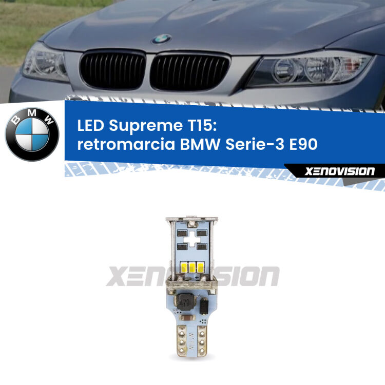 <strong>LED retromarcia per BMW Serie-3</strong> E90 in poi. 15 Chip CREE 3535, sviluppa un'incredibile potenza. Qualità Massima. Oltre 6W reali di pura potenza.