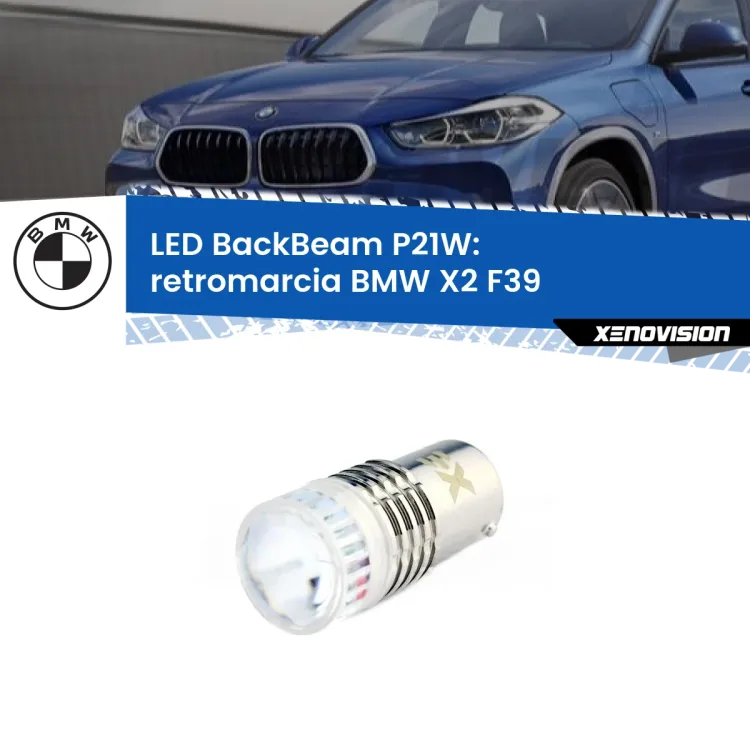 0 Retromarcia LED BMW X2 F39 2017 in poi: P21W BackBeam <strong>Retromarcia LED per BMW X2</strong> F39 2017 in poi. Lampada <strong>P21W</strong> canbus. Illumina a giorno con questo straordinario cannone LED a luminosità estrema.