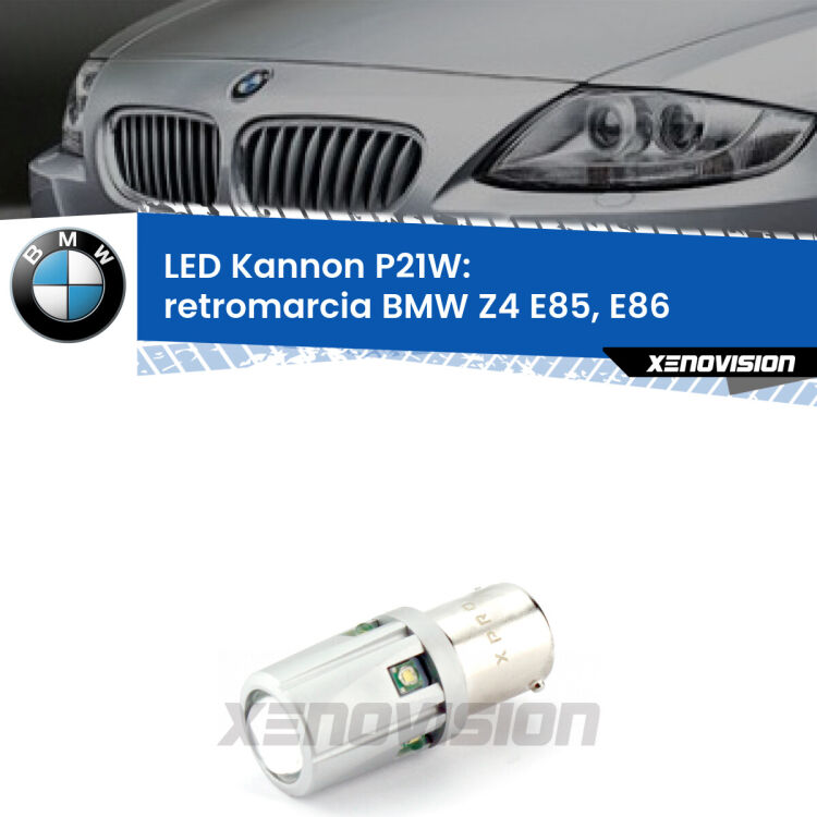 <strong>LED per Retromarcia BMW Z4 E85, E86 2003 - 2008.</strong>Lampadina P21W con una poderosa illuminazione frontale rafforzata da 5 potenti chip laterali.