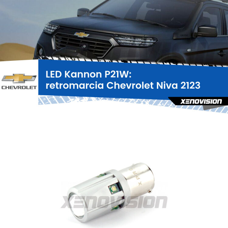 <strong>LED per Retromarcia Chevrolet Niva 2123 2002 - 2009.</strong>Lampadina P21W con una poderosa illuminazione frontale rafforzata da 5 potenti chip laterali.