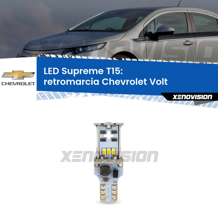 <strong>LED retromarcia per Chevrolet Volt</strong>  2011 - 2019. 15 Chip CREE 3535, sviluppa un'incredibile potenza. Qualità Massima. Oltre 6W reali di pura potenza.