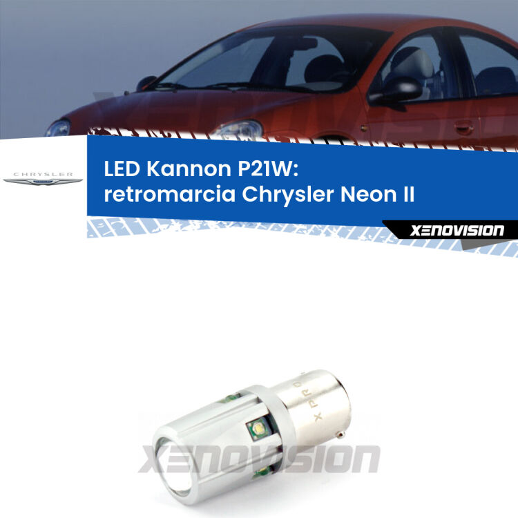 <strong>LED per Retromarcia Chrysler Neon II  1999 - 2006.</strong>Lampadina P21W con una poderosa illuminazione frontale rafforzata da 5 potenti chip laterali.