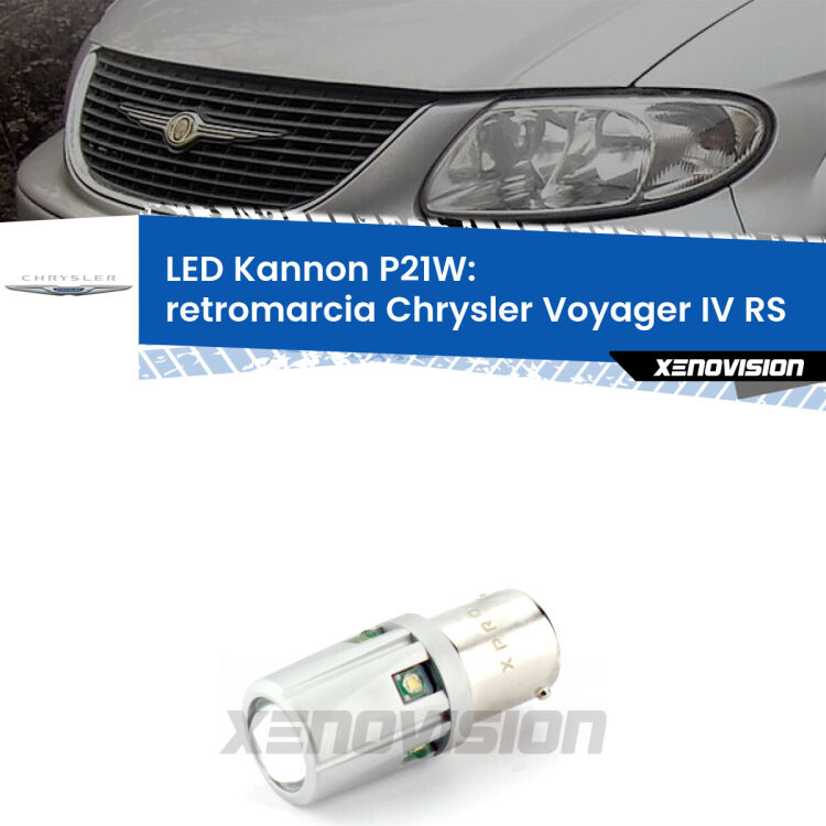 <strong>LED per Retromarcia Chrysler Voyager IV RS 2000 - 2007.</strong>Lampadina P21W con una poderosa illuminazione frontale rafforzata da 5 potenti chip laterali.
