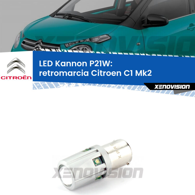 <strong>LED per Retromarcia Citroen C1 Mk2 2014 in poi.</strong>Lampadina P21W con una poderosa illuminazione frontale rafforzata da 5 potenti chip laterali.