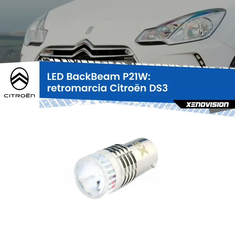 0 Retromarcia LED Citroën DS3 in poi: P21W BackBeam <strong>Retromarcia LED per Citroën DS3</strong> in poi. Lampada <strong>P21W</strong> canbus. Illumina a giorno con questo straordinario cannone LED a luminosità estrema.