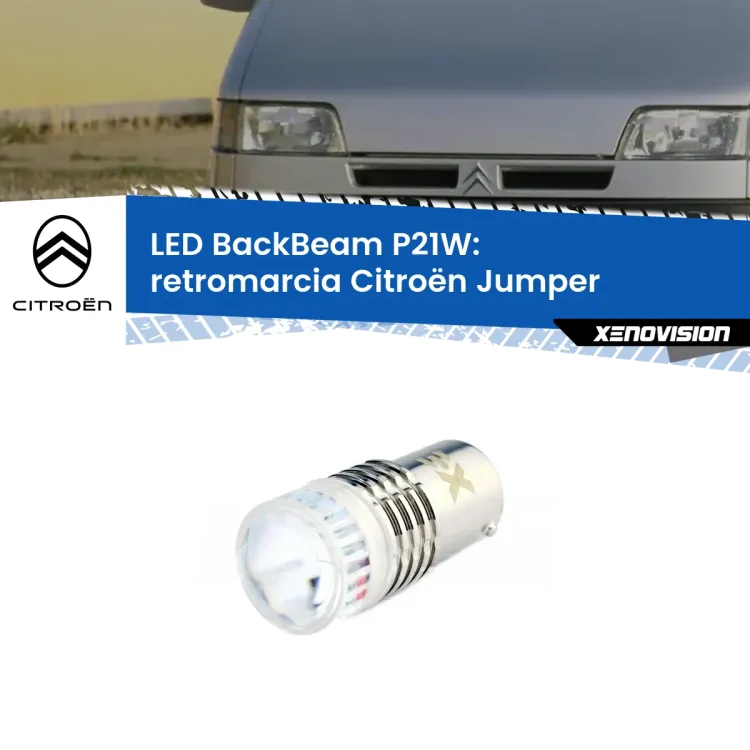 0 Retromarcia LED Citroën Jumper  1994 - 2002: P21W BackBeam <strong>Retromarcia LED per Citroën Jumper</strong>  1994 - 2002. Lampada <strong>P21W</strong> canbus. Illumina a giorno con questo straordinario cannone LED a luminosità estrema.