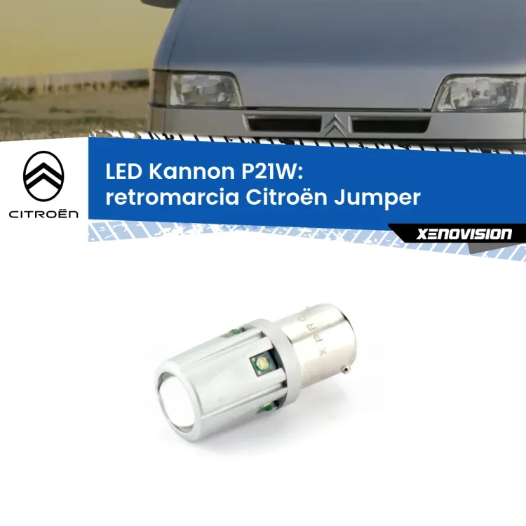 0 Retromarcia LED Citroën Jumper  1994 - 2002: P21W Kannon <strong>LED per Retromarcia Citroën Jumper  1994 - 2002.</strong>Lampadina P21W con una poderosa illuminazione frontale rafforzata da 5 potenti chip laterali.