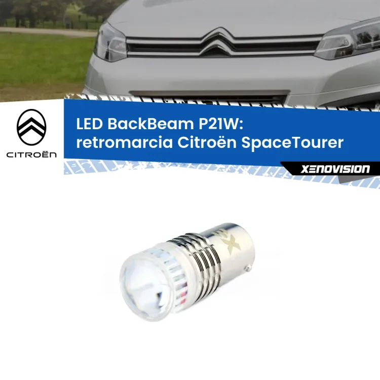 0 Retromarcia LED Citroën SpaceTourer 2016 in poi: P21W BackBeam <strong>Retromarcia LED per Citroën SpaceTourer</strong> 2016 in poi. Lampada <strong>P21W</strong> canbus. Illumina a giorno con questo straordinario cannone LED a luminosità estrema.
