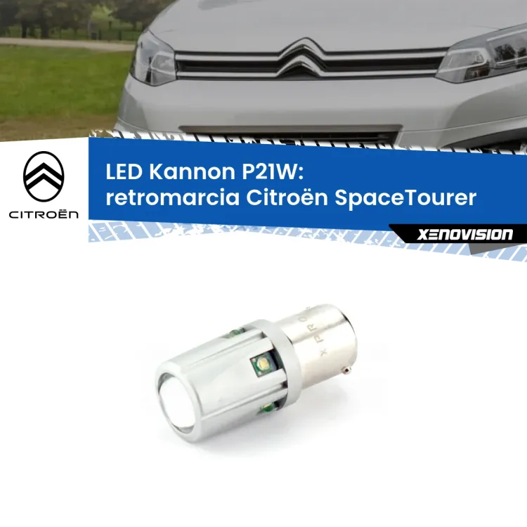 0 Retromarcia LED Citroën SpaceTourer 2016 in poi: P21W Kannon <strong>LED per Retromarcia Citroën SpaceTourer 2016 in poi.</strong>Lampadina P21W con una poderosa illuminazione frontale rafforzata da 5 potenti chip laterali.