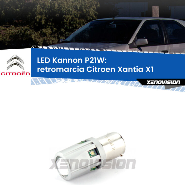 <strong>LED per Retromarcia Citroen Xantia X1 1993 - 2003.</strong>Lampadina P21W con una poderosa illuminazione frontale rafforzata da 5 potenti chip laterali.