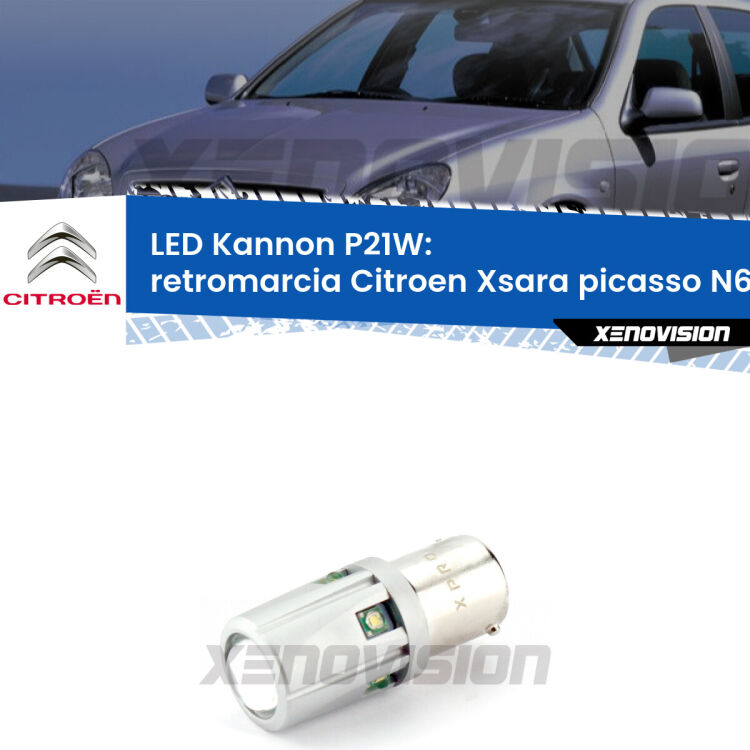 <strong>LED per Retromarcia Citroen Xsara picasso N68 1999 - 2012.</strong>Lampadina P21W con una poderosa illuminazione frontale rafforzata da 5 potenti chip laterali.