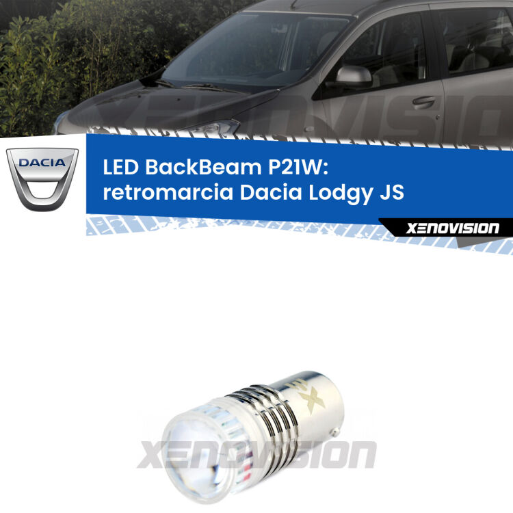 <strong>Retromarcia LED per Dacia Lodgy</strong> JS 2012 in poi. Lampada <strong>P21W</strong> canbus. Illumina a giorno con questo straordinario cannone LED a luminosità estrema.