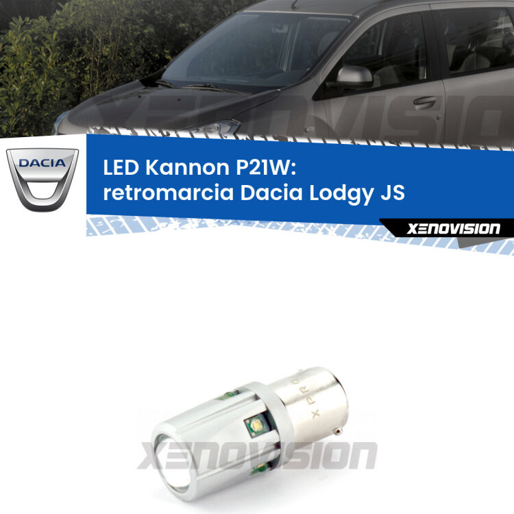 <strong>LED per Retromarcia Dacia Lodgy JS 2012 in poi.</strong>Lampadina P21W con una poderosa illuminazione frontale rafforzata da 5 potenti chip laterali.