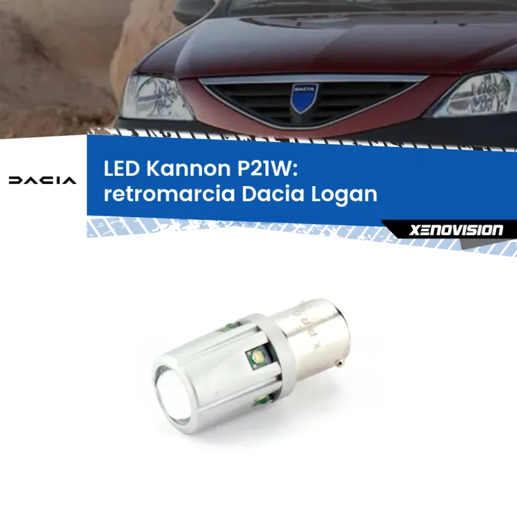 0 Retromarcia LED Dacia Logan  2004 - 2011: P21W Kannon <strong>LED per Retromarcia Dacia Logan  2004 - 2011.</strong>Lampadina P21W con una poderosa illuminazione frontale rafforzata da 5 potenti chip laterali.