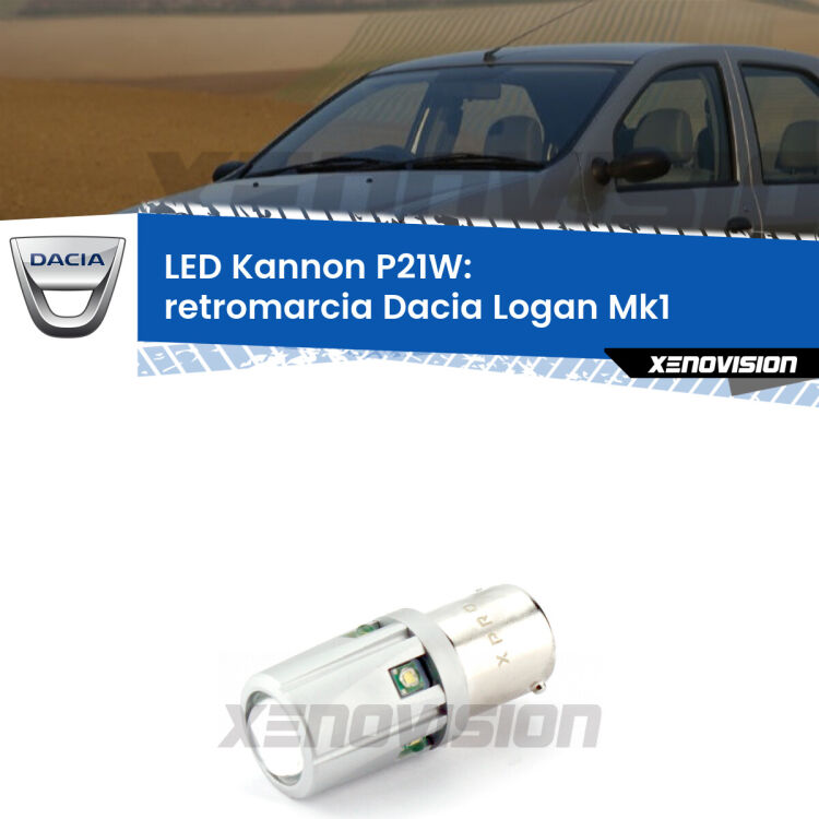 <strong>LED per Retromarcia Dacia Logan Mk1 2004 - 2011.</strong>Lampadina P21W con una poderosa illuminazione frontale rafforzata da 5 potenti chip laterali.