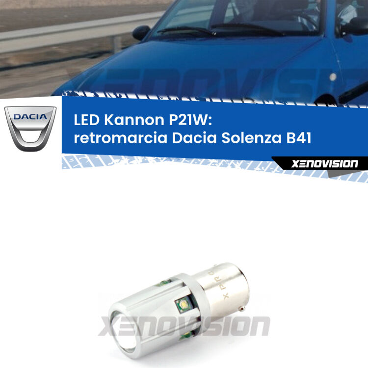 <strong>LED per Retromarcia Dacia Solenza B41 2003 in poi.</strong>Lampadina P21W con una poderosa illuminazione frontale rafforzata da 5 potenti chip laterali.