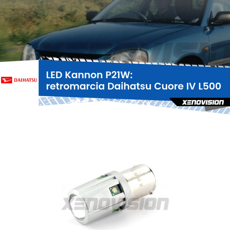 <strong>LED per Retromarcia Daihatsu Cuore IV L500 1995 - 1998.</strong>Lampadina P21W con una poderosa illuminazione frontale rafforzata da 5 potenti chip laterali.