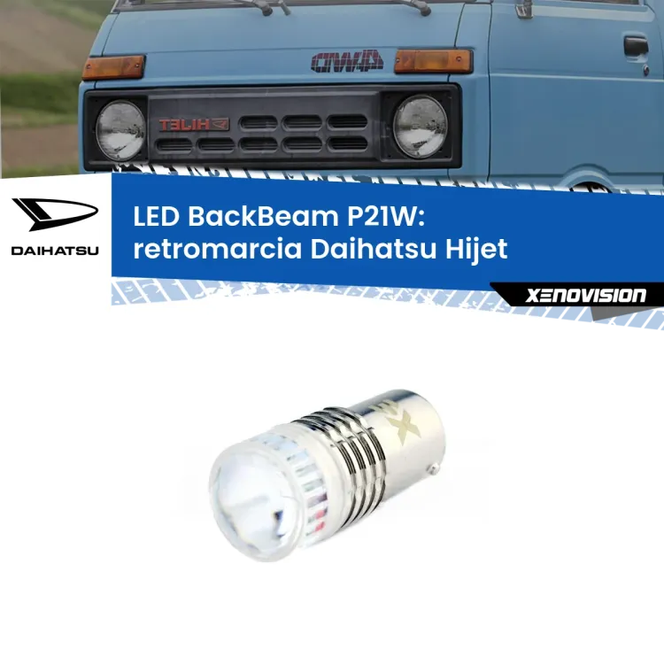 0 Retromarcia LED Daihatsu Hijet 1992 - 2005: P21W BackBeam <strong>Retromarcia LED per Daihatsu Hijet</strong> 1992 - 2005. Lampada <strong>P21W</strong> canbus. Illumina a giorno con questo straordinario cannone LED a luminosità estrema.