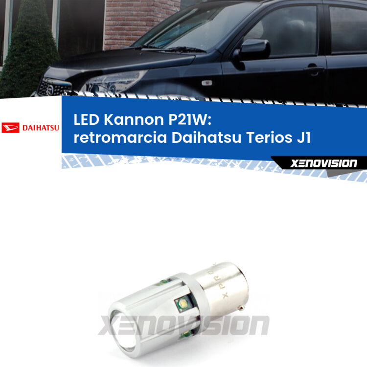 <strong>LED per Retromarcia Daihatsu Terios J1 1997 - 2005.</strong>Lampadina P21W con una poderosa illuminazione frontale rafforzata da 5 potenti chip laterali.