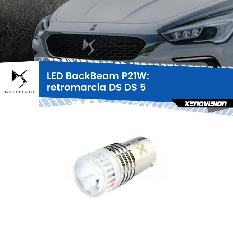 0 Retromarcia LED DS DS 5 2015 in poi: P21W BackBeam <strong>Retromarcia LED per DS DS 5</strong> 2015 in poi. Lampada <strong>P21W</strong> canbus. Illumina a giorno con questo straordinario cannone LED a luminosità estrema.