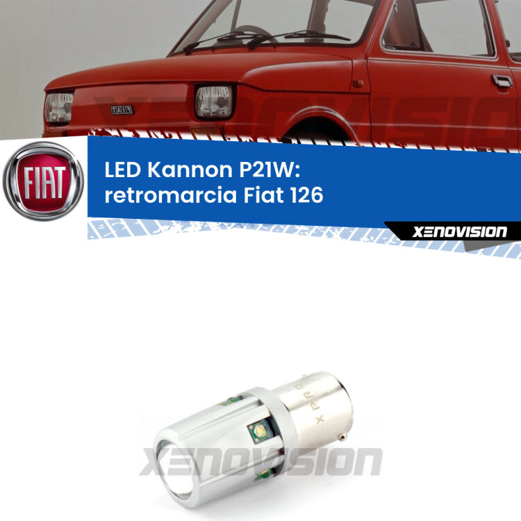 <strong>LED per Retromarcia Fiat 126  1972 - 2000.</strong>Lampadina P21W con una poderosa illuminazione frontale rafforzata da 5 potenti chip laterali.