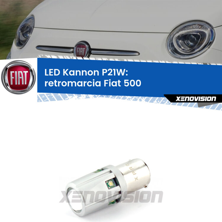 <strong>LED per Retromarcia Fiat 500  2007 - 2014.</strong>Lampadina P21W con una poderosa illuminazione frontale rafforzata da 5 potenti chip laterali.