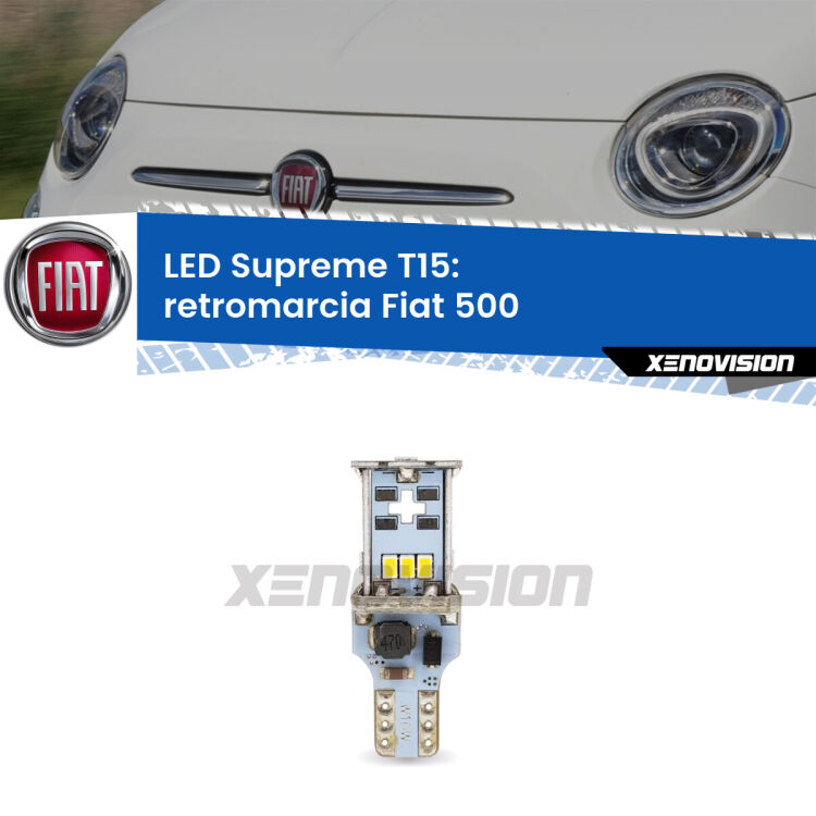 <strong>LED retromarcia per Fiat 500</strong>  2015 - 2022. 15 Chip CREE 3535, sviluppa un'incredibile potenza. Qualità Massima. Oltre 6W reali di pura potenza.