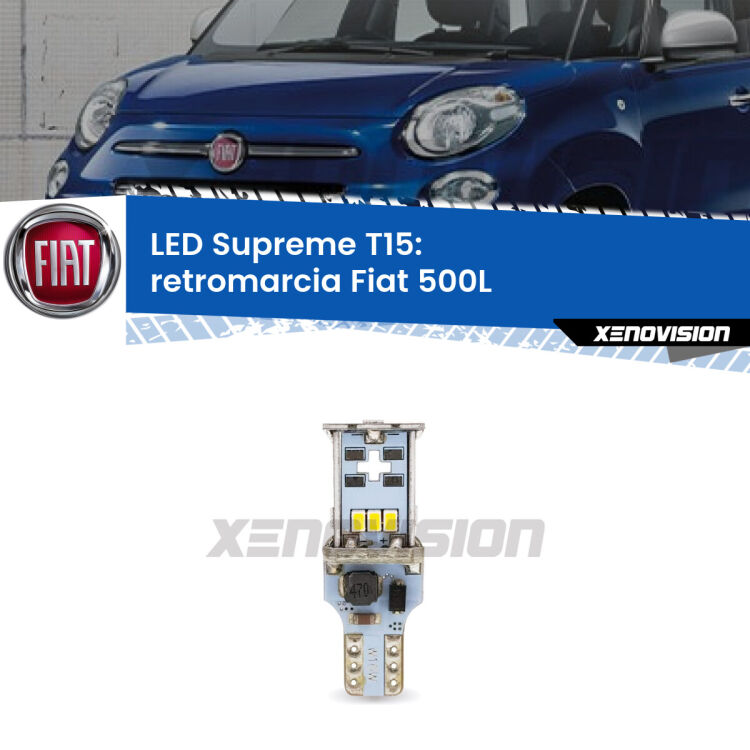 <strong>LED retromarcia per Fiat 500L</strong>  2012 - 2018. 15 Chip CREE 3535, sviluppa un'incredibile potenza. Qualità Massima. Oltre 6W reali di pura potenza.