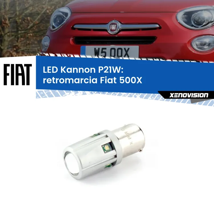 Retromarcia LED Fiat 500X  2014 in poi: P21W Kannon <strong>LED per Retromarcia Fiat 500X  2014 in poi.</strong>Lampadina P21W con una poderosa illuminazione frontale rafforzata da 5 potenti chip laterali.