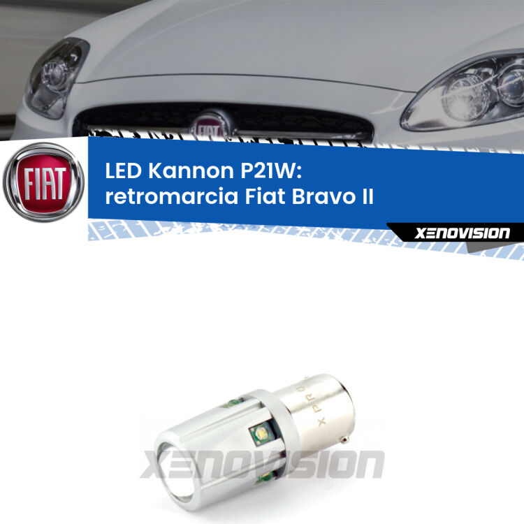 <strong>LED per Retromarcia Fiat Bravo II  2006 - 2014.</strong>Lampadina P21W con una poderosa illuminazione frontale rafforzata da 5 potenti chip laterali.