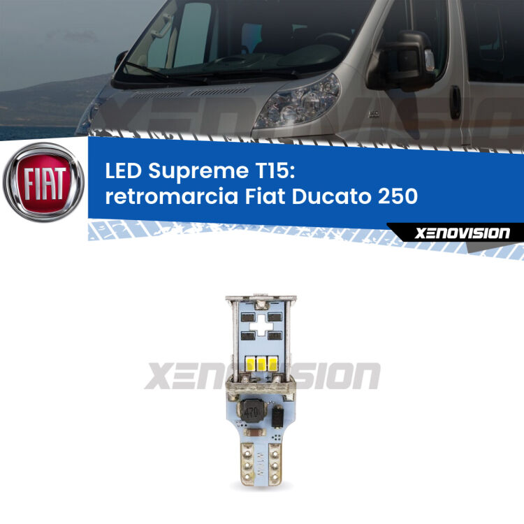 <strong>LED retromarcia per Fiat Ducato</strong> 250 2014 - 2018. 15 Chip CREE 3535, sviluppa un'incredibile potenza. Qualità Massima. Oltre 6W reali di pura potenza.
