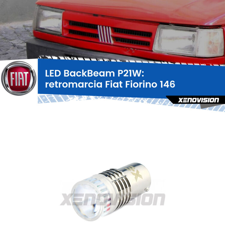 <strong>Retromarcia LED per Fiat Fiorino</strong> 146 1988 - 2001. Lampada <strong>P21W</strong> canbus. Illumina a giorno con questo straordinario cannone LED a luminosità estrema.