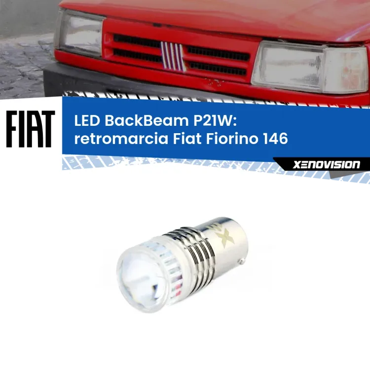 0 Retromarcia LED Fiat Fiorino 146 1988 - 2001: P21W BackBeam <strong>Retromarcia LED per Fiat Fiorino</strong> 146 1988 - 2001. Lampada <strong>P21W</strong> canbus. Illumina a giorno con questo straordinario cannone LED a luminosità estrema.