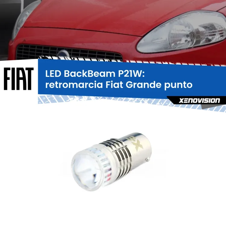 0 Retromarcia LED Fiat Grande punto 2005 - 2018: P21W BackBeam <strong>Retromarcia LED per Fiat Grande punto</strong> 2005 - 2018. Lampada <strong>P21W</strong> canbus. Illumina a giorno con questo straordinario cannone LED a luminosità estrema.