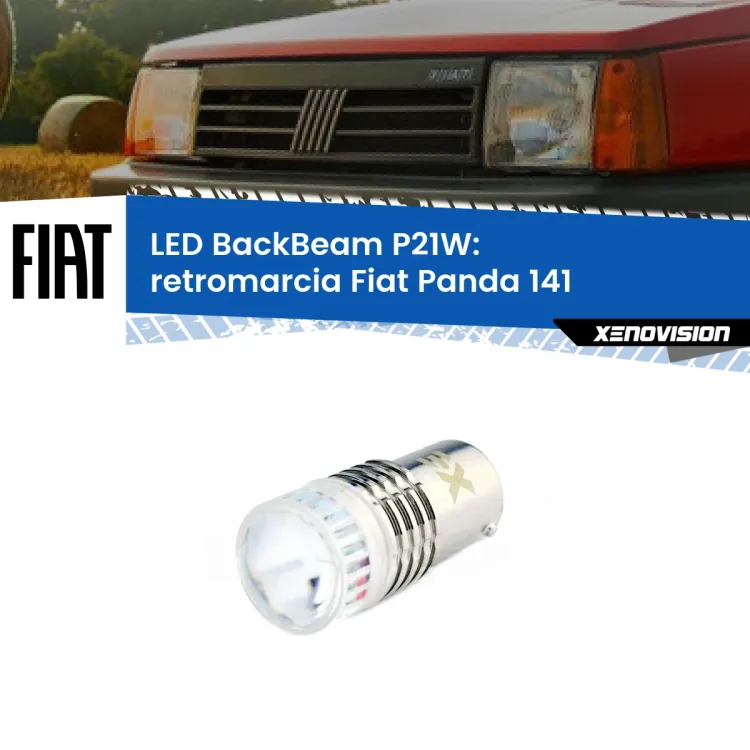 0 Retromarcia LED Fiat Panda 141 1982 - 2004: P21W BackBeam <strong>Retromarcia LED per Fiat Panda</strong> 141 1982 - 2004. Lampada <strong>P21W</strong> canbus. Illumina a giorno con questo straordinario cannone LED a luminosità estrema.